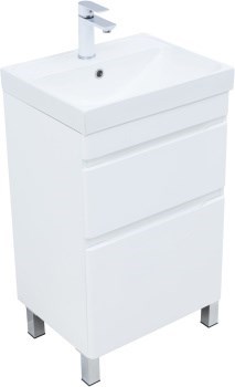 AQUANET Тумба с раковиной Слим 50 напольная 2 ящ. цв.белый сатин AQUANET-348176