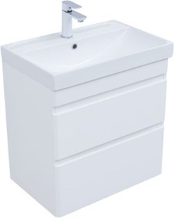 AQUANET Тумба с раковиной Слим 60 2 ящ. цв.белый сатин AQUANET-348177
