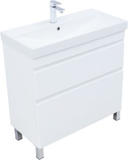 AQUANET Тумба с раковиной Слим 80 напольная 2 ящ. цв.белый сатин AQUANET-348182