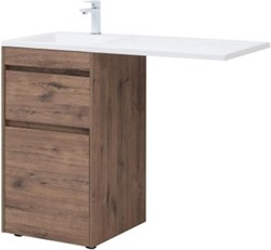 AQUANET Тумба с раковиной Токио 110 L напольная 2 ящика, цв. дуб веллингтон AQUANET-335585