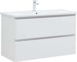 AQUANET Тумба с раковиной Эмбер 105 2 ящ. цв.белый матовый (раковина Urban) AQUANET-332498