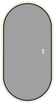 AQUANET Зеркало Контур 500х1000 LED TX овал, антипар, черный AQUANET-367656