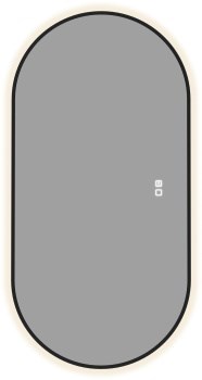 AQUANET Зеркало Контур 600х1200 LED TX овал, антипар, черный AQUANET-367657