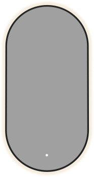 AQUANET Зеркало Контур 600х1200 LED TX овал, черный AQUANET-367645