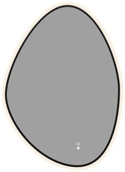 AQUANET Зеркало Контур 600х850 LED TX ассиметричное, антипар, черный AQUANET-367658