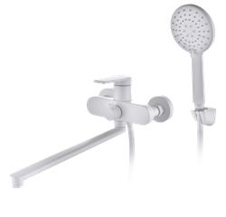 DK Смеситель для ванны с душем Bayern.F?rth DA1523308 длинный излив белый DA1523308