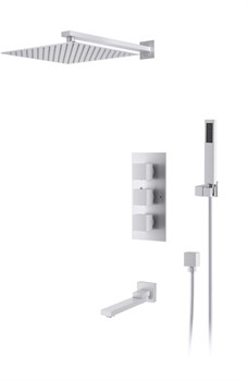DK Душевая система для ванны и душа Bayern.Liszt DA2515608A04 встраиваемый термостатический с изливом матовый белый DA2515608A04