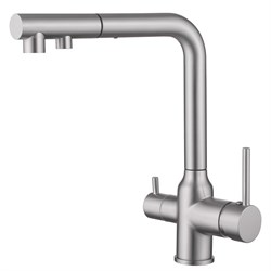 ABBER Смеситель Emotion AF8814SP для кухни с подключением фильтра и выдвижной лейкой, сатин AF8814SP