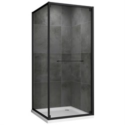 ABBER Schwarzer Diamant Душевой уголок квадратный двери раздвижные размер 90x90 см, профиль - черный / стекло - прозрачное AG0A090B