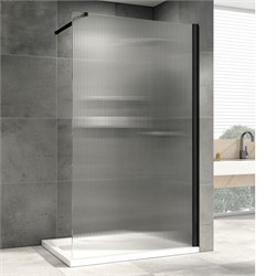 ABBER Immer Offen Душевая перегородка профиль - черный / стекло - рифленое ширина 90 см AG61091R8