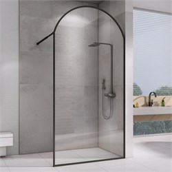ABBER Immer Offen Душевая перегородка профиль - черный / стекло - прозрачное ширина 100 см AG64100BN
