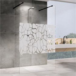 ABBER Immer Offen Душевая перегородка профиль - черный / стекло - прозрачное с рисунком ширина 100 см AG68100BF8