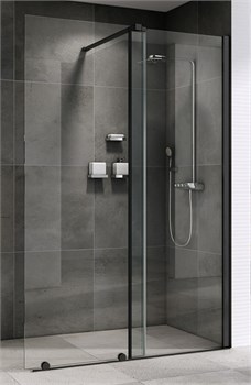 ABBER Komfort Душевая перегородка профиль - черный / стекло - прозрачное ширина 120 см AG09120B