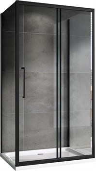 ABBER Schwarzer Diamant Душевой уголок прямоугольный двери раздвижные размер 110x60 см, профиль - черный / стекло - прозрачное AG30110BH-S60B-S60B