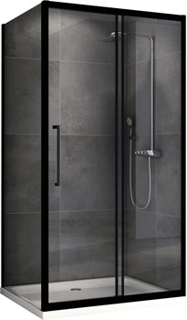 ABBER Schwarzer Diamant Душевой уголок прямоугольный двери раздвижные размер 120x60 см, профиль - черный / стекло - прозрачное AG30120BH-S60B