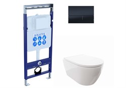 AQUATEK SET ПОЛАРИС-055 (рама INS-0000010 + унитаз ПОЛАРИС AQ0700-00 с тонким сиденьем soft-close + панель KDI-0000055) SET AQUATEK ПОЛАРИС-055