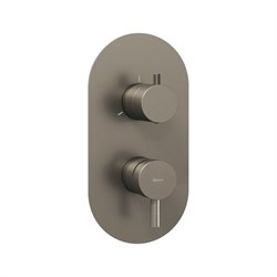 RAVAK Смеситель скрытого монтажа Espirit ES 068.20GB.O3.RB07F, с переключателем ванна/душ,  для R-box, брашированный графит X070320