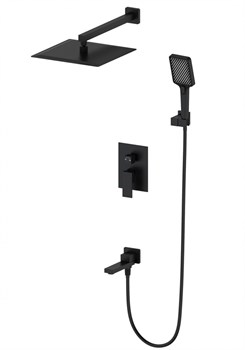 WONZON & WOGHAND Душевая система встраиваемая CUBE, Черный матовый (WW-88939016-MB) WW-88939016-MB