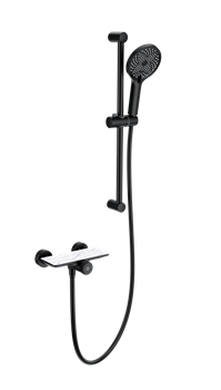 WONZON & WOGHAND Смеситель для душа с гарнитуром ClickPlate, Черный матовый (WW-B2052-A-MB) WW-B2052-A-MB