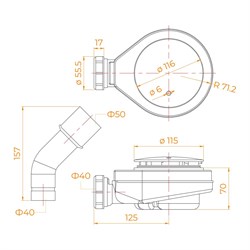 RGW Сифон для поддонов S-16-1B 442416100-04