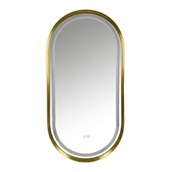 AZARIO Зеркало с подсветкой в ванную Блейк 1000х500х50 АZ-LED011225 цвет золотой матовый АZ-LED011225