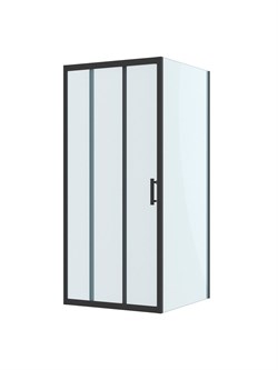 BELBAGNO Uno-195 Душевой уголок квадратный размер 90x90 см, двери раздвижные, профиль - черный матовый / стекло - матовое UNO-195-AF-31-90-P-NERO