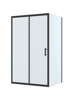 BELBAGNO Uno-195 Душевой уголок прямоугольный размер 140x100 см, двери раздвижные, профиль - черный матовый / стекло - прозрачное UNO-195-AH-1-140/100-C-NERO