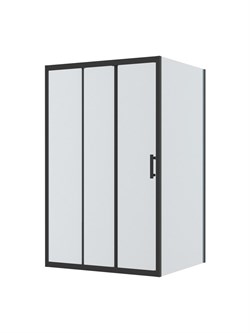 BELBAGNO Uno-195 Душевой уголок прямоугольный размер 120x100 см, двери раздвижные, профиль - черный матовый / стекло - прозрачное UNO-195-AHF-31-120/100-C-NERO