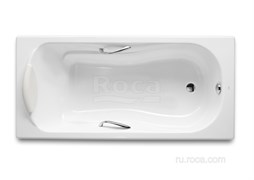 Ванна чугунная Roca Haiti 140x75 с отверстиями для ручек, anti-slip  2331G0000