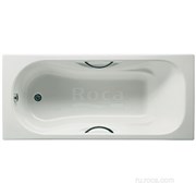 Ванна чугунная Roca Malibu 160x70 с отверстиями для ручек, anti-slip 2334G0000