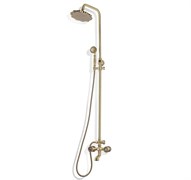 Bronze de Luxe Royal Комплект для ванной и душа двухручковый короткий (10см) излив, "Цветок" (10121F )