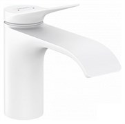 HANSGROHE Vivenis Смеситель для раковины, однорычажный, 80 со сливным гарнитуром 75010700, матовый белый