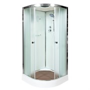 DETO Душевая кабина D08S с электрикой, размер 80x80 см, профиль глянцевый хром, стекло матовое D08SEL