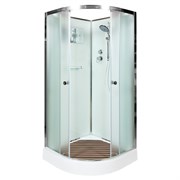 DETO Душевая кабина D09, размер 90x90 см, профиль глянцевый хром, стекло матовое D09