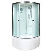 DETO Душевая кабина D90S, размер 90x90 см, профиль глянцевый хром, стекло матовое D90S