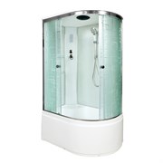 DETO Душевая кабина EM4512L с электрикой, размер 120x80 см, профиль глянцевый хром, стекло с узором EM4512LEL