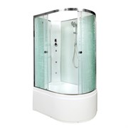 DETO Душевая кабина EM4512LN с гидромассажем, размер 120x80 см, профиль глянцевый хром, стекло с узором EM4512LNGM