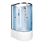 DETO Душевая кабина EM4512LN LED, размер 120x80 см, профиль глянцевый хром, стекло с узором EM4512LNLED