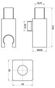 BELBAGNO Nova Штуцер с держателем, нержавеющая сталь BB-DHLA-IN