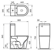 BELBAGNO Sfera-R Чаша унитаза безободкового, P-trap, цвет белый