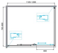 BELBAGNO Due Душевой уголок прямоугольный, размер 120х80 см, двери раздвижные, стекло 5 мм