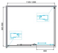 BELBAGNO Due Душевой уголок прямоугольный, размер 120х90 см, двери раздвижные, стекло 5 мм