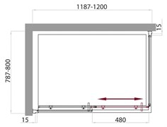BELBAGNO Uno Душевой уголок прямоугольный, размер 120х80 см, двери раздвижные, стекло 5 мм