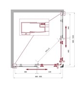 BELBAGNO Uno-195 Душевой уголок прямоугольный, размер 100х90 см, двери раздвижные, стекло 5 мм