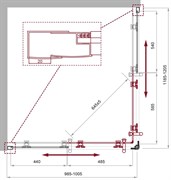 BELBAGNO Uno-195 Душевой уголок прямоугольный, размер 120х100 см, двери раздвижные, стекло 5 мм