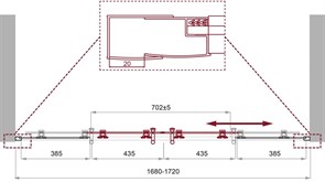 BELBAGNO Uno-195 Душевая дверь в нишу, размер 170 см, двери раздвижные, стекло 5 мм