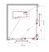 BELBAGNO Uno-195 Душевой уголок прямоугольный, размер 120х90 см, двери раздвижные, стекло 5 мм