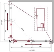 BELBAGNO Uno-195 Душевой уголок прямоугольный, размер 120х100 см, двери раздвижные, стекло 5 мм UNO-195-AH-2-120/100-CH-CR