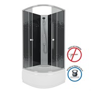 NIAGARA Eco Душевая кабина 1/4 круга, размер 90х90 см, профиль - серебро / стекло - рисунок, двери раздвижные, поддон 40 см, стекло 4 мм 75081454BK