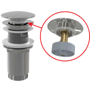 ALCA PLAST Донный клапан сифона для умывальника CLICK/CLACK 5/4", цельнометаллический с переливом и большой заглушкой